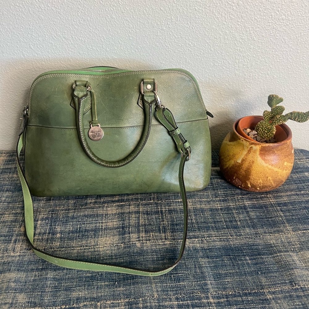 Dooney & Bourke Alto Green Leather Satchel — Crossbody/Shoulder Bag 💚